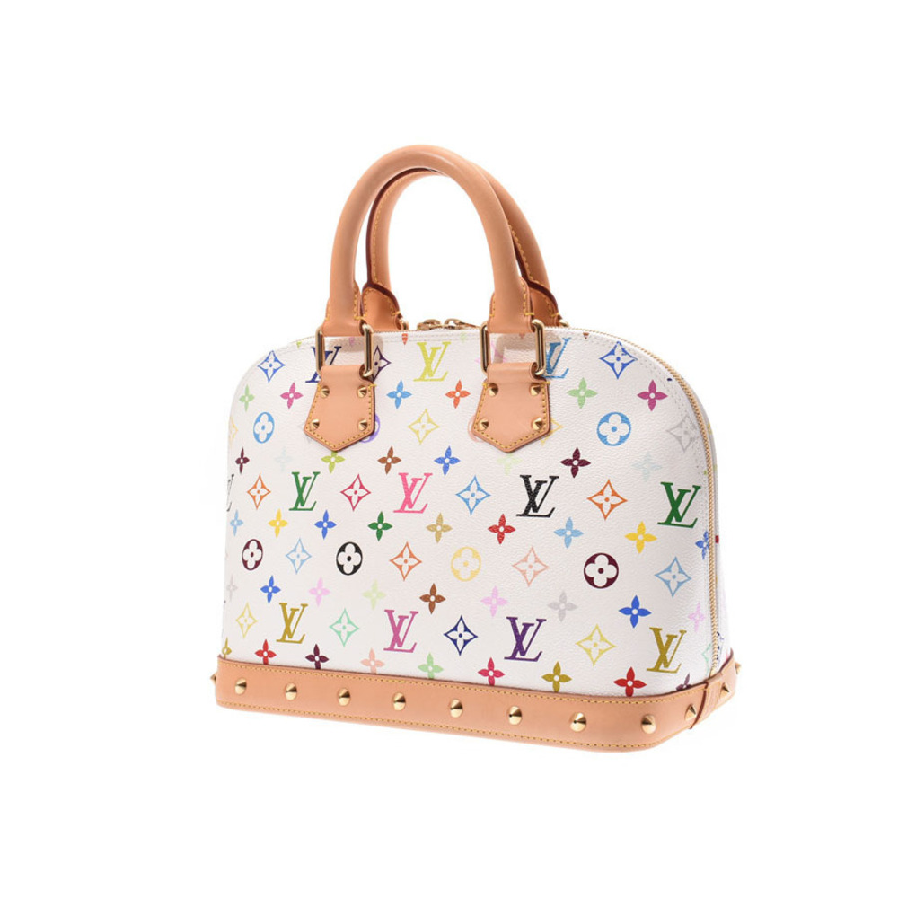 Louis Vuitton White Multicolore Leather Alma Multicolor Handbag